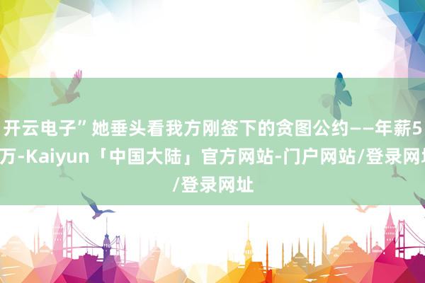 开云电子”她垂头看我方刚签下的贪图公约——年薪50万-Kaiyun「中国大陆」官方网站-门户网站/登录网址